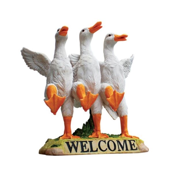 Design Toscano JQ6260 11 Inch Delightful Dancing Ducks Welcome Sign