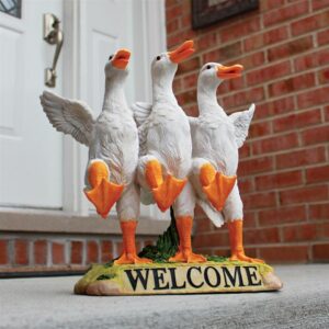 Design Toscano JQ6260 11 Inch Delightful Dancing Ducks Welcome Sign