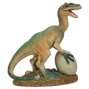 Design Toscano JQ6619 13 1/2 Inch The Egg Beater Raptor Dinosaur Statue