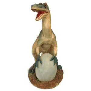 Design Toscano JQ6619 13 1/2 Inch The Egg Beater Raptor Dinosaur Statue