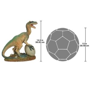 Design Toscano JQ6619 13 1/2 Inch The Egg Beater Raptor Dinosaur Statue