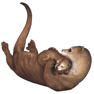 Design Toscano JQ8349 15 1/2 Inch Embracing Love Mother and Child Otters