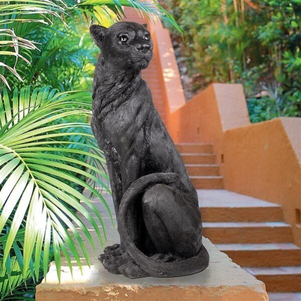 Design Toscano JQ8762 11 Inch Pensive Panther Black Jaguar Statue