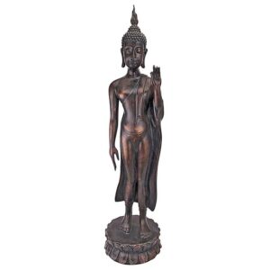 Design Toscano JQ9633 8 1/2 Inch Free from Fear Standing Buddha Statue