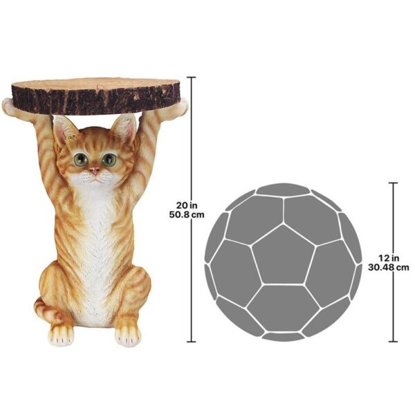 Design Toscano JQ9974 14 Inch Tabby at Your Service Side Table