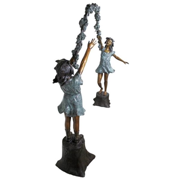 Design Toscano KW28605 99 1/2 Inch Flower Arbor Kids Garden Statue - Bronze