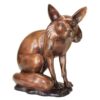 Design Toscano KW28956 11 Inch The Observant Sitting Fox Statue - Bronze