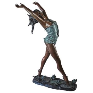 Design Toscano KW29420 28 1/2 Inch Nymph Dancing on Lilies Statue - Bronze