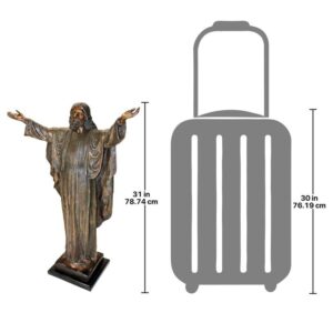 Design Toscano KW29505 21 1/2 Inch Jesus Christ Arms Raised Statue - Bronze