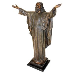 Design Toscano KW29505 21 1/2 Inch Jesus Christ Arms Raised Statue - Bronze