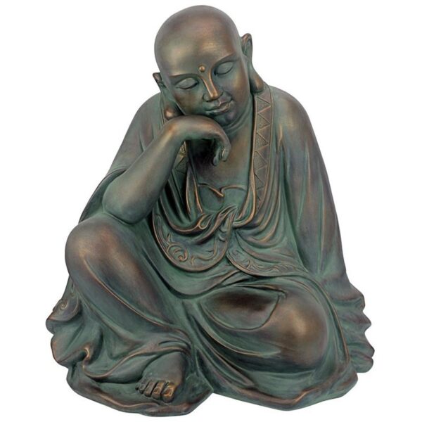 Design Toscano KY30857 21 Inch Kaiyuan Temple Buddha Statue - Green Bronze and Gold