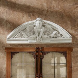 Design Toscano KY404948 31 1/2 Inch Cherubs Grande Welcome Pediment