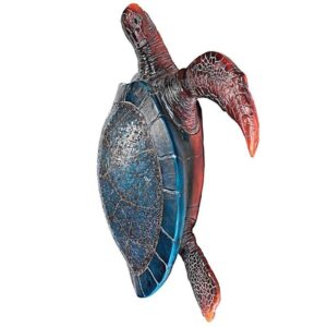 Design Toscano KY71074 33 1/2 Inch Sea Turtle Illuminated Wall Sculpture - Blue