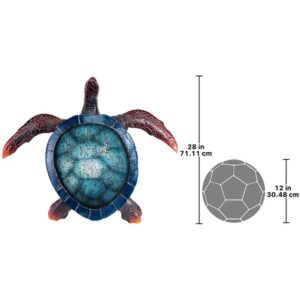 Design Toscano KY71074 33 1/2 Inch Sea Turtle Illuminated Wall Sculpture - Blue