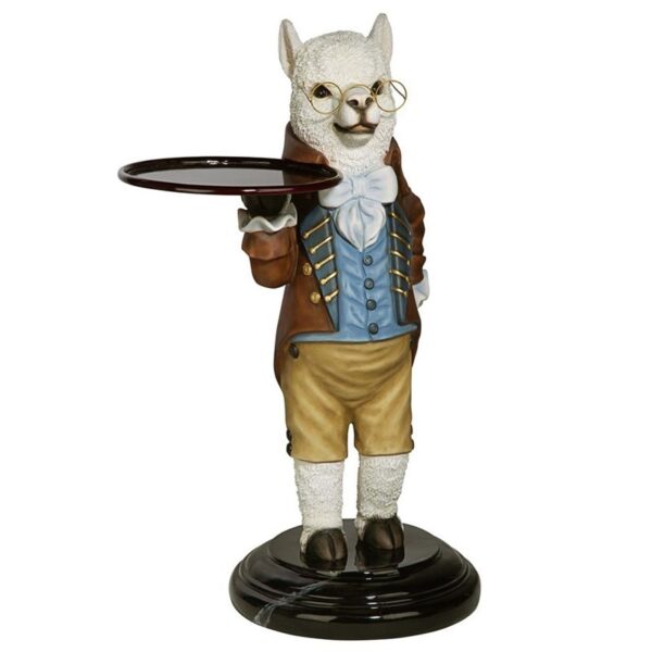 Design Toscano KY712167 20 1/2 Inch Alfred the Alpaca at Your Service Butler Table