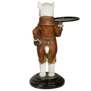 Design Toscano KY712167 20 1/2 Inch Alfred the Alpaca at Your Service Butler Table