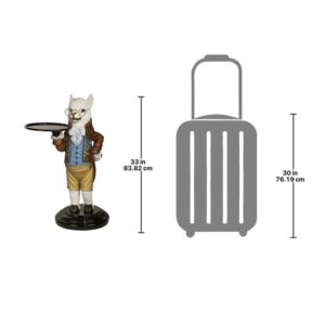 Design Toscano KY712167 20 1/2 Inch Alfred the Alpaca at Your Service Butler Table