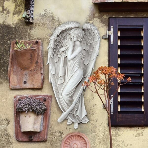 Design Toscano KY72028 8 1/2 Inch Small Santa Croce Angel Wall Sculpture