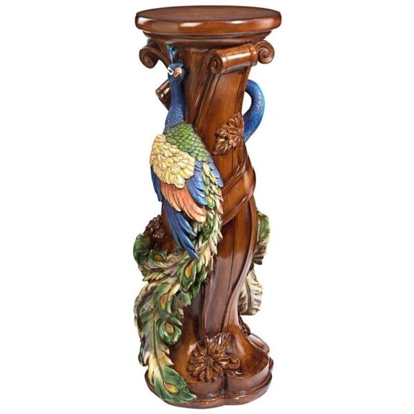 Design Toscano KY77427 13 1/2 Inch Chateau Saumer Peacock Pedestal