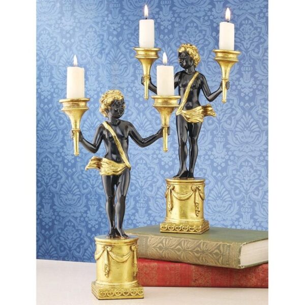 Design Toscano KY793089 6 1/2 Inch Neoclassical Cherub Candlesticks, Set of 2