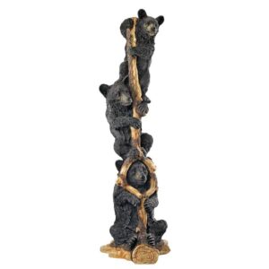 Design Toscano KY79361 12 Inch Bear Cubs Up a Tree Statue - Black