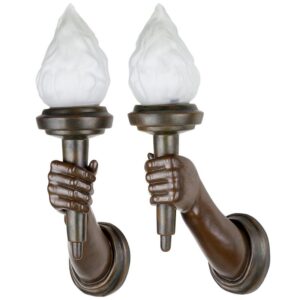 Design Toscano KY8002 7 1/2 Inch Neoclassical Arm Torch Sconces, Set of 2