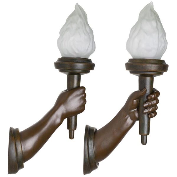 Design Toscano KY8002 7 1/2 Inch Neoclassical Arm Torch Sconces, Set of 2