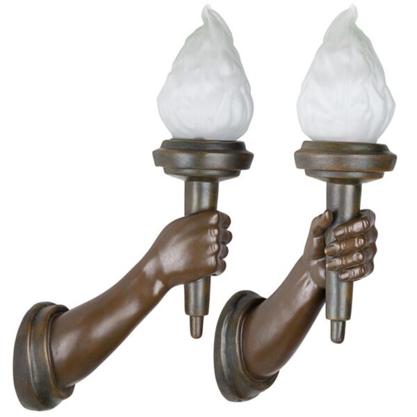 Design Toscano KY8002 7 1/2 Inch Neoclassical Arm Torch Sconces, Set of 2