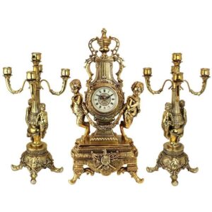 Design Toscano KY97156 12 Inch Chateau Beaumont Clock and Candelabra Set