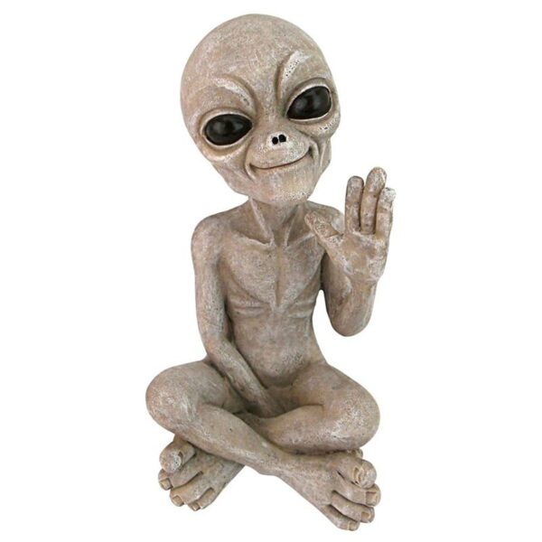 Design Toscano LY612303 4 1/2 Inch Greetings Earthling UFO Alien Statue