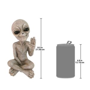 Design Toscano LY612303 4 1/2 Inch Greetings Earthling UFO Alien Statue