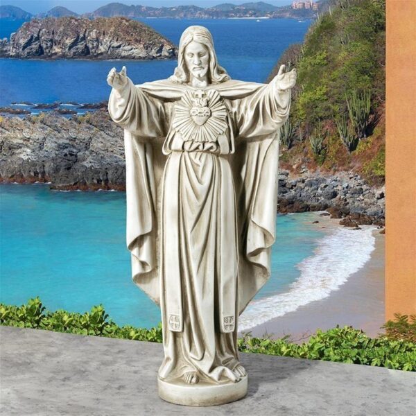 Design Toscano LY712152 10 1/2 Inch Sacred Heart of Jesus Garden Statue