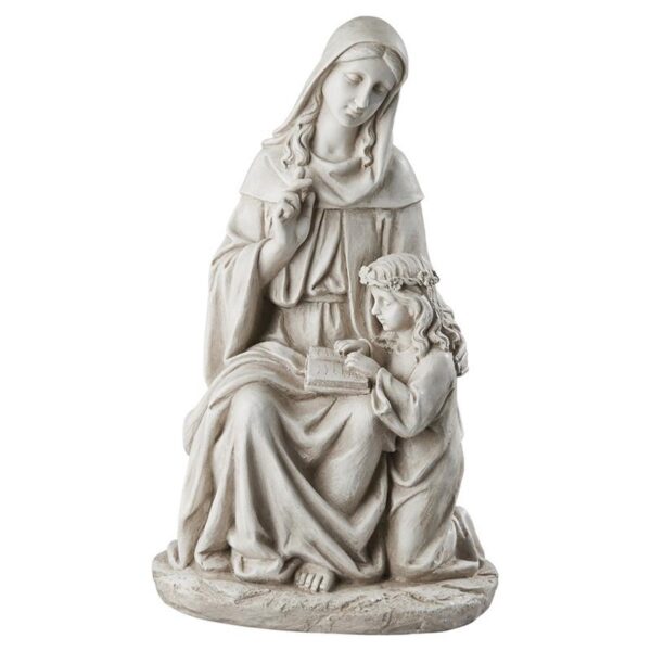 Design Toscano LY714059 12 1/2 Inch St Anne with Young Mary Mother of Jesus