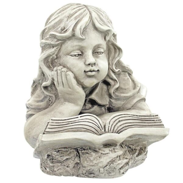 Design Toscano LY718463 21 Inch Backyard Scholar Little Girl Reading Statue