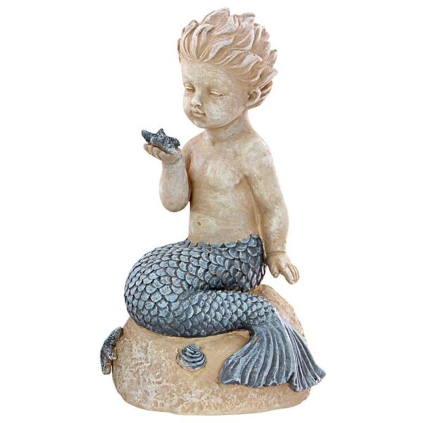 Design Toscano LY7210511 5 Inch Little Boy Merman Holding a Starfish