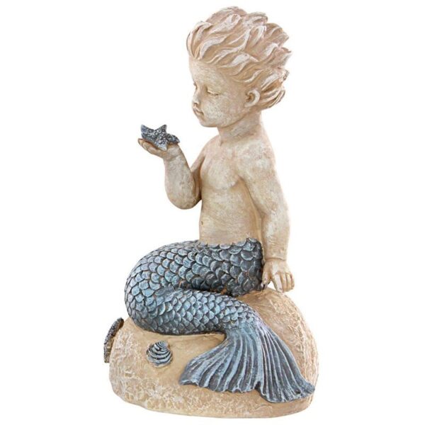 Design Toscano LY7210511 5 Inch Little Boy Merman Holding a Starfish