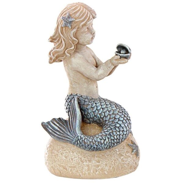 Design Toscano LY7210512 5 1/2 Inch Little Girl Mermaid Holding Shell