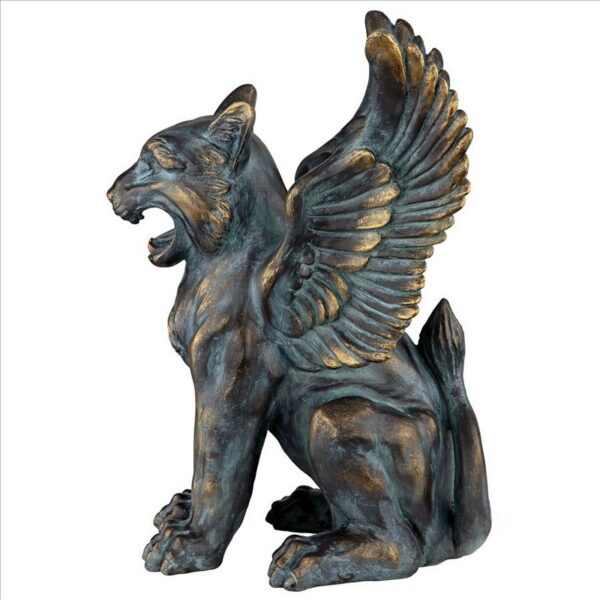 Design Toscano LY721137 10 1/2 Inch Caesar S Griffin Winged Lion Statue