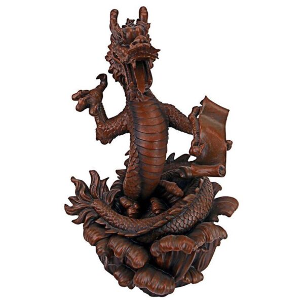 Design Toscano LY815053 13 Inch Dragon King of the Four Seas Statue - Walnut