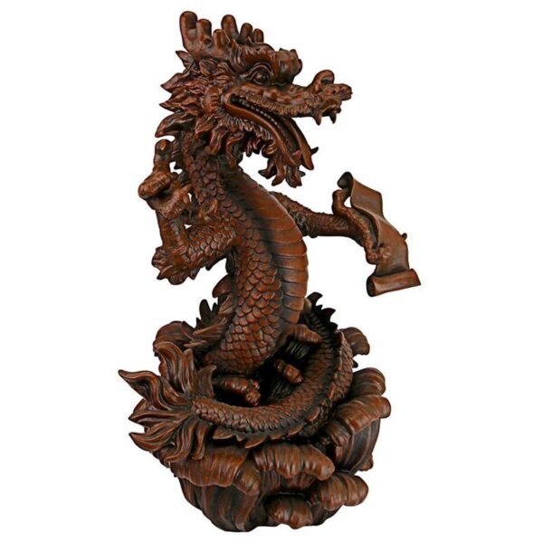 Design Toscano LY815053 13 Inch Dragon King of the Four Seas Statue - Walnut