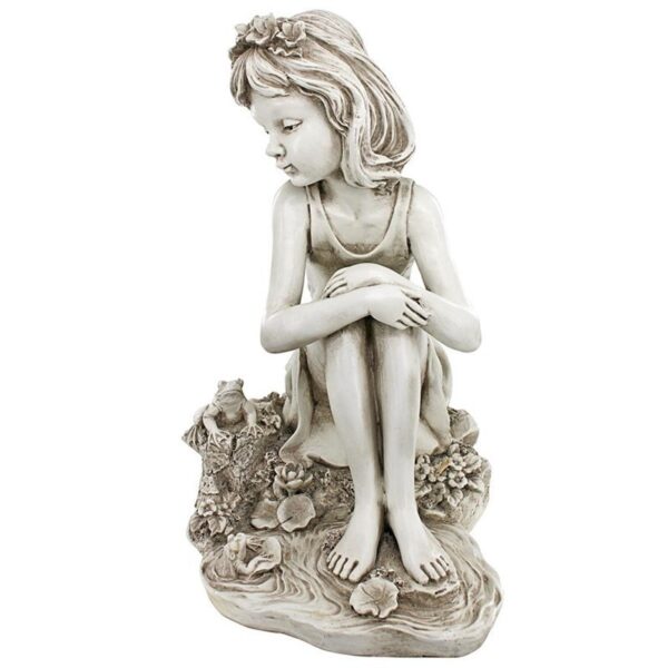 Design Toscano LY819163 13 1/2 Inch Pausing by The Pond Little Girl Statue