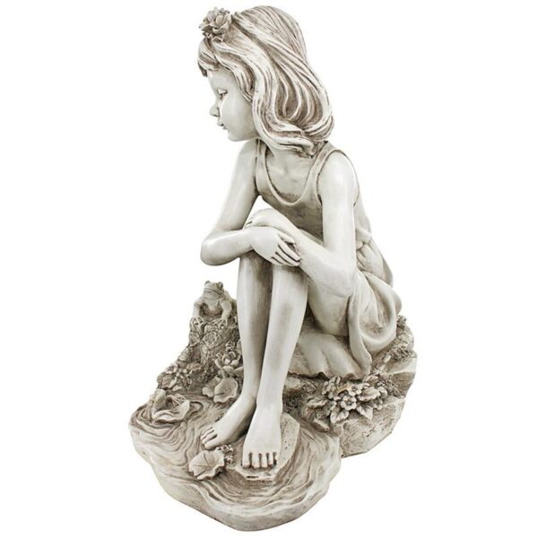 Design Toscano LY819163 13 1/2 Inch Pausing by The Pond Little Girl Statue