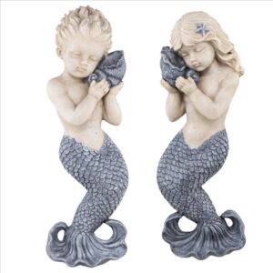 Design Toscano LY82105433 4 Inch Sounds of The Sea Mermaid Wall Sculpture Set