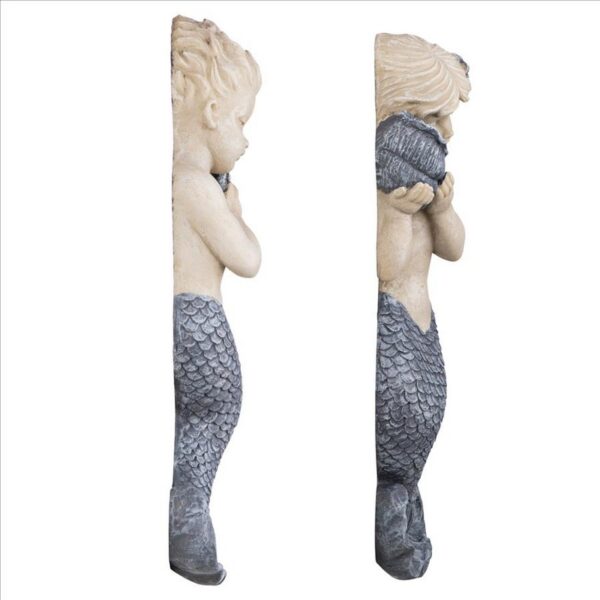 Design Toscano LY82105433 4 Inch Sounds of The Sea Mermaid Wall Sculpture Set