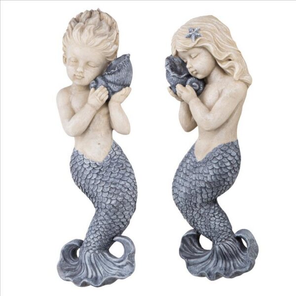 Design Toscano LY82105433 4 Inch Sounds of The Sea Mermaid Wall Sculpture Set