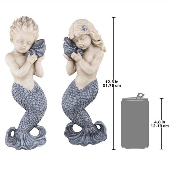 Design Toscano LY82105433 4 Inch Sounds of The Sea Mermaid Wall Sculpture Set