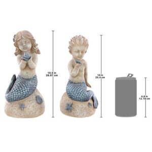 Design Toscano LY97210511 5 1/2 Inch Mergirl and Merboy Statues, Set of 2