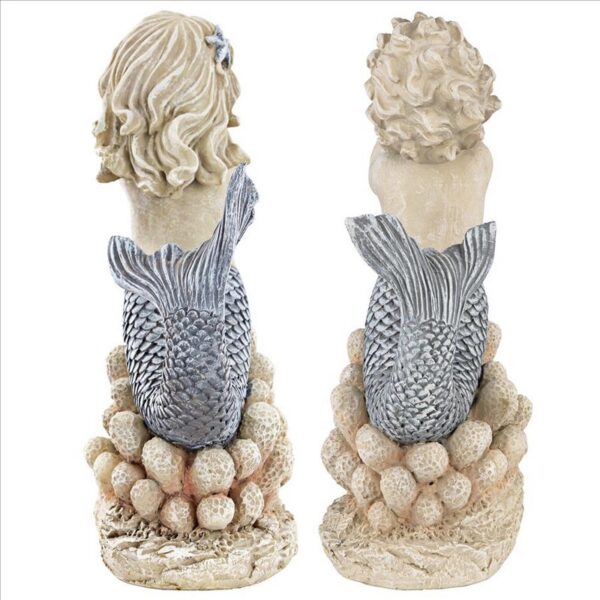 Design Toscano LY9721086 11 Inch Gifts Frm Sea Mermaid Merboy Statues Set