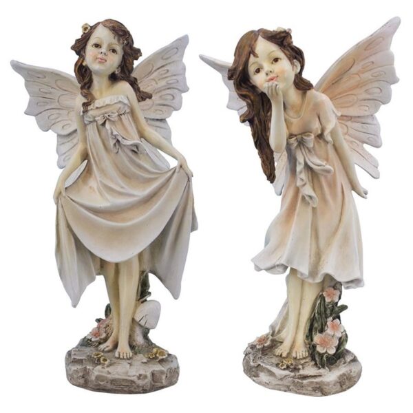 Design Toscano LY97921 7 1/2 Wildflower Meadows Fairy Statues, Set of 2