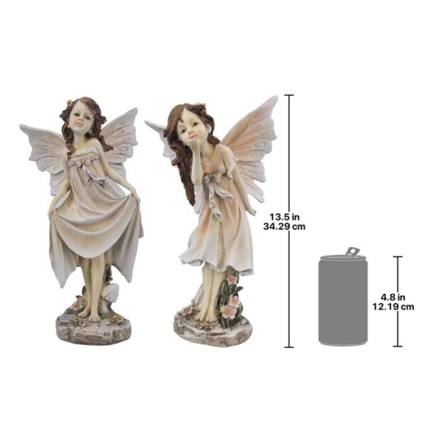 Design Toscano LY97921 7 1/2 Wildflower Meadows Fairy Statues, Set of 2